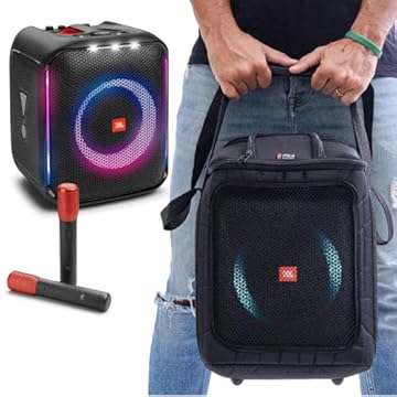 Bolsa Case Bag Polo Culture Compatível com Caixa de Som Partybox Encore Espumada Com Aberturas e Bolso para Microfones