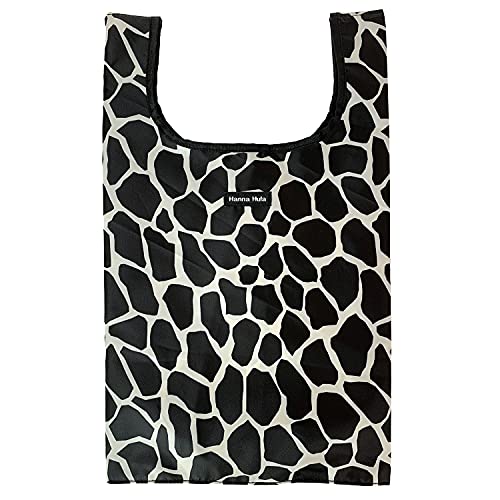 [ハンナフラ] エコバッグ Lサイズ ジラフブラック