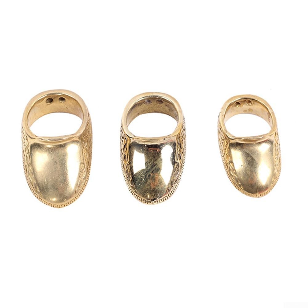Zoegneer Anello tradizionale per pollice, protezione in ottone per una migliore stabilità di tiro (20 mm)