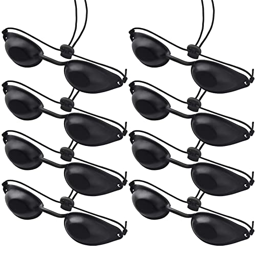 Guador 8 piezas de gafas de seguridad para solárium, gafas ultravioleta, gafas de seguridad para los ojos gafas de seguridad de solárium infrarrojas fiables fototerapia gafas de sol de belleza (Negro)