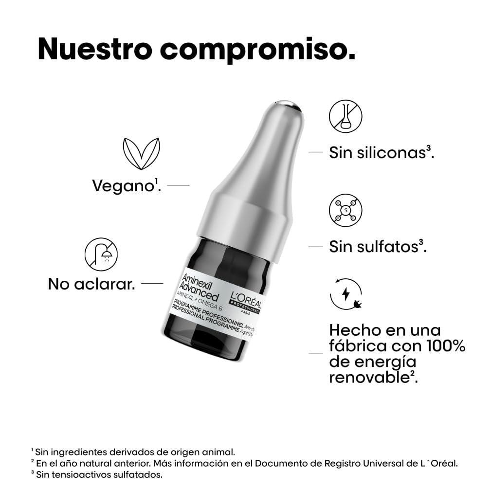 L’Oréal Professionnel Ampollas Anticaída, Enriquecidas con Activos Dermatológicos para Prevenir la Perdida del Cabello, Aminexil Advanced, 42 x 6ml