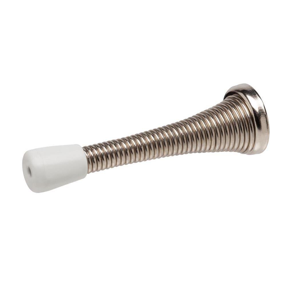 Merriway BH05203 (2 Pcs) Sprung Door Stop Nickel Finish - Pack of 2 Pieces