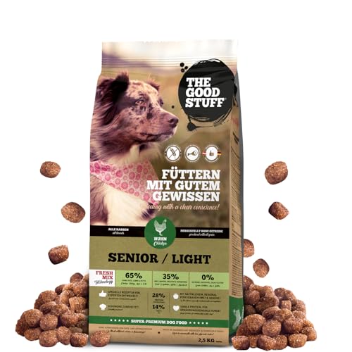 THE GOODSTUFF Huhn (Senior/Adult Light) 2,5 kg | Getreidefreies Hundetrockenfutter mit frischem Hühnerfleisch | Für ältere Hunde mit wenig Aktivität | Hundefutter trocken | Super-Premium Trockenfutter