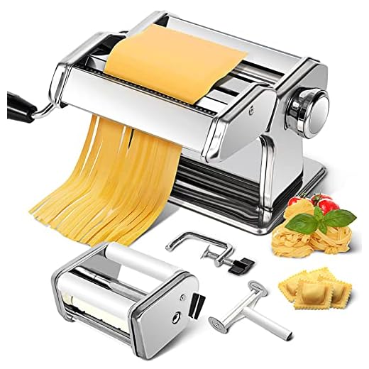 CHEFLY Pasta Ravioli Maker Set All in one 9 Thickness Settings for Fresh Homemade Fettuccine Spaghetti Lasagne Dough Roller Press Cutter Noodle Making Machine P1802