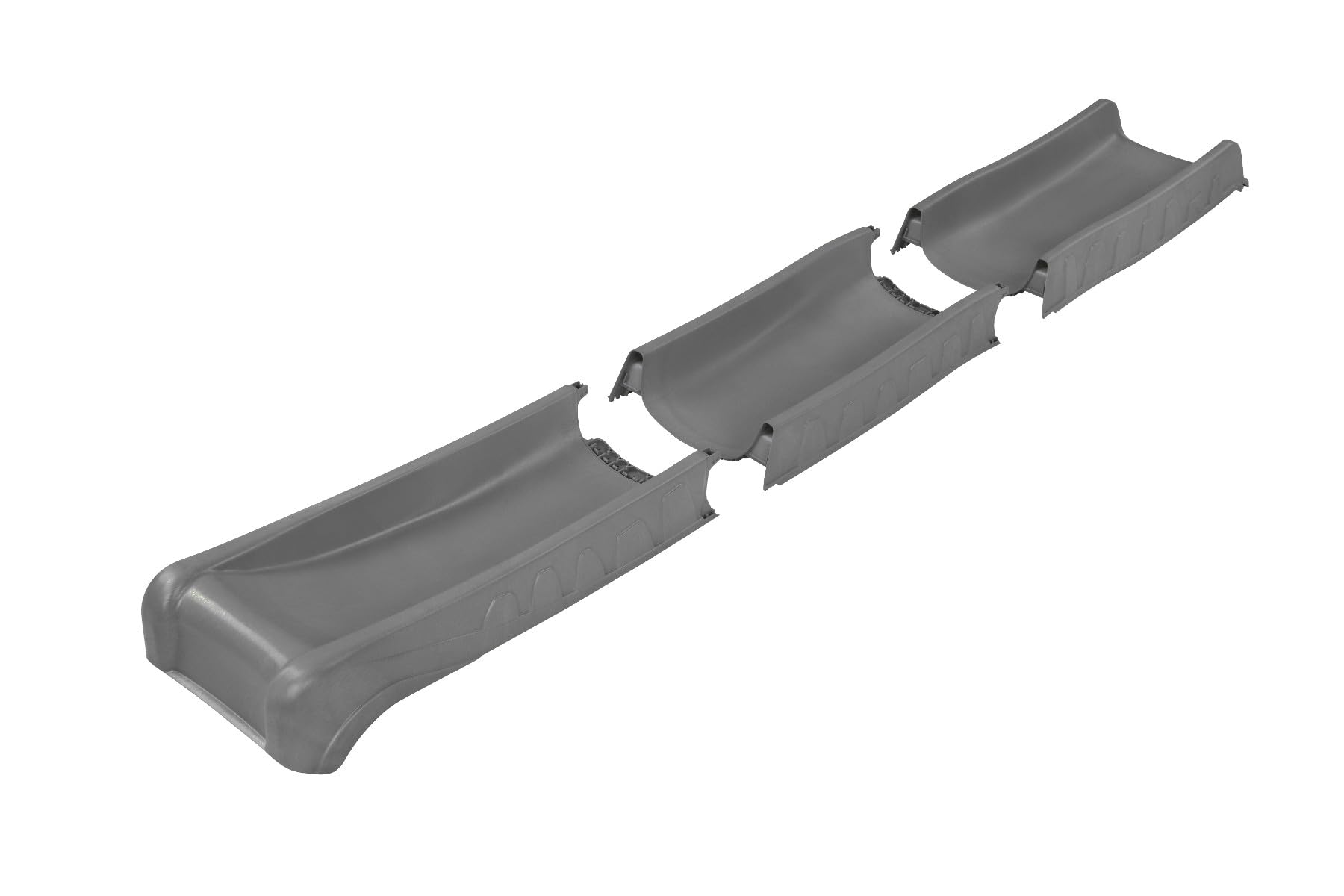Scivolo da 2,87 m per piattaforma di altezza 150 cm, scivolo in plastica per torre da gioco e torre da arrampicata, scivolo ondulato, adatto come scivolo d'acqua (antracite, grigio)