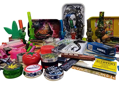 Huslage24 Set ?berraschungspaket Small Bong Drehtablett Grinder Tubes Papers – Bild 3