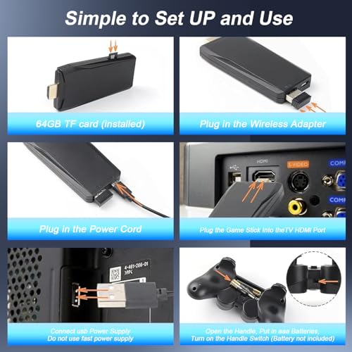 Hcrtgay FGYXJ101 Wireless Retro Gaming Console Stick, Plug And Play Tv Video Games Stick With Built-In 18 Emulators thumb #5