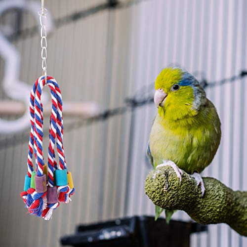 POPETPOP Gaiola de Papagaio Brinquedos para Mordedura Pássaro Corda Mordida para Mastigar Gaiola Bri