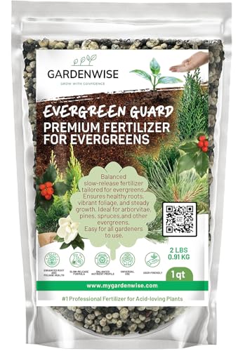 GARDENWISE Evergreen Fertilizer – All-Purpose Granular Plant Food for Outdoor Trees and Shrubs, Azaleas, Magnolias, Pines & Arborvitae – Slow-Release Formula (12 oz)