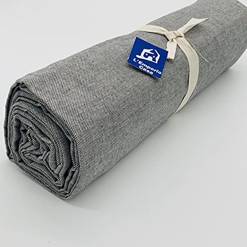 L'Emporio Casa Telo Copridivano Copriletto Tela Grossa Robusta Cotone in Panama 160X260-260x280-360x280 Misure Maxi Lenzuolo Copritutto Cotone Granfoulard Made Italy (GRIGIO SCURO, 260X280)