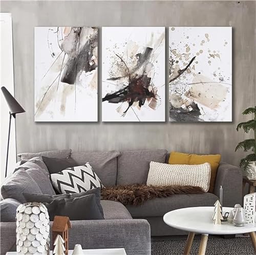 Diamond Painting gris abstrait 3 pièces 35x55cm broderie diamant complet