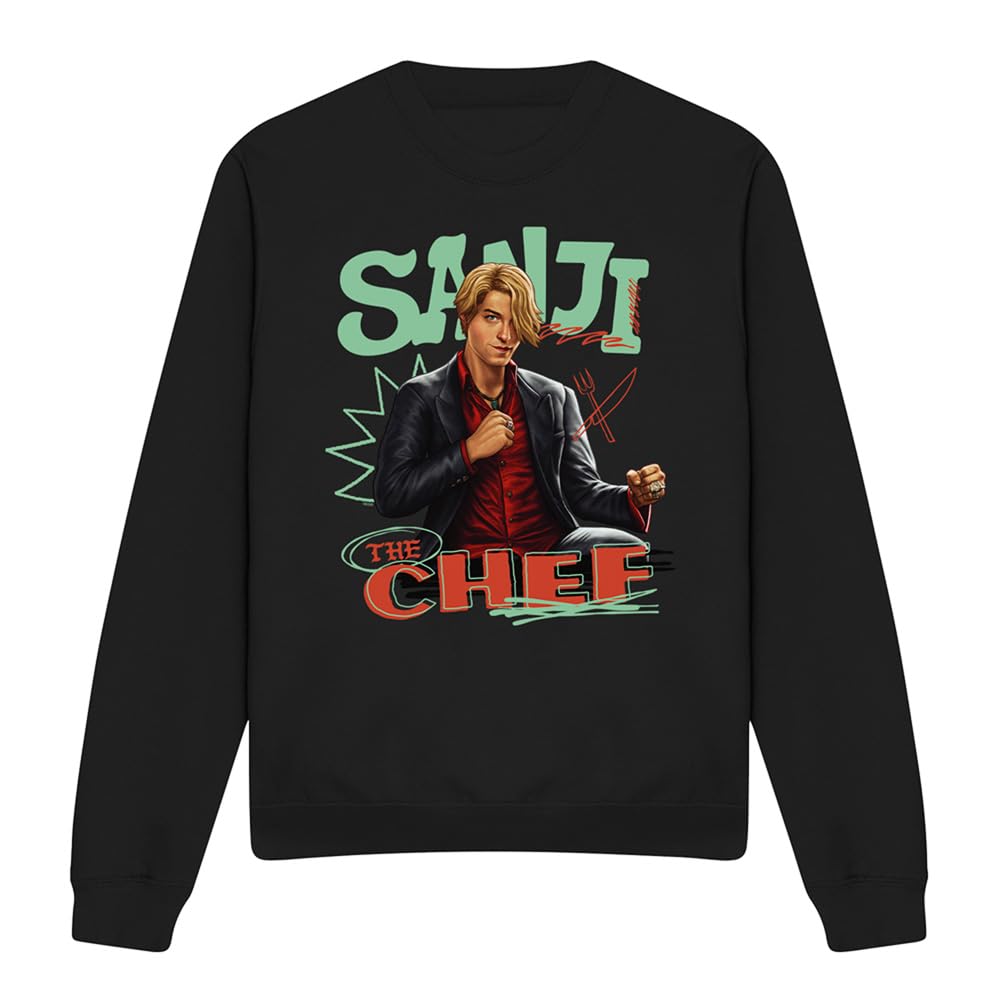 One Piece Sanji The Chef Unisex Sweatshirt, Black, Small