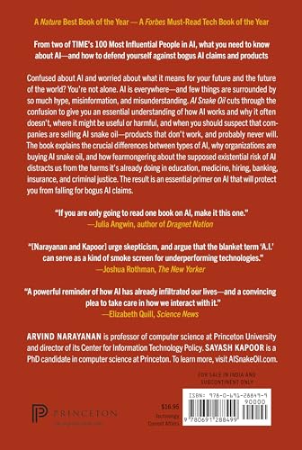 Image of AI Snake Oil: What Artificial Intelligence Can Do, What It Can't, and How to Tell the Difference