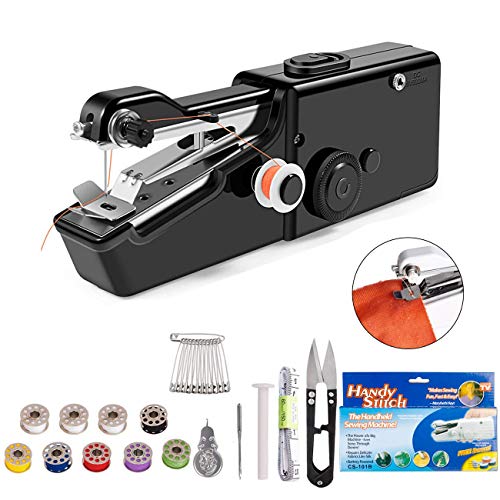 DUTISON Handheld Sewing Machine - Mini Cordless Portable Electric Sewing Machine - Home Handy Stitch for Clothes Quick Repairing with 24 Accessories-Black