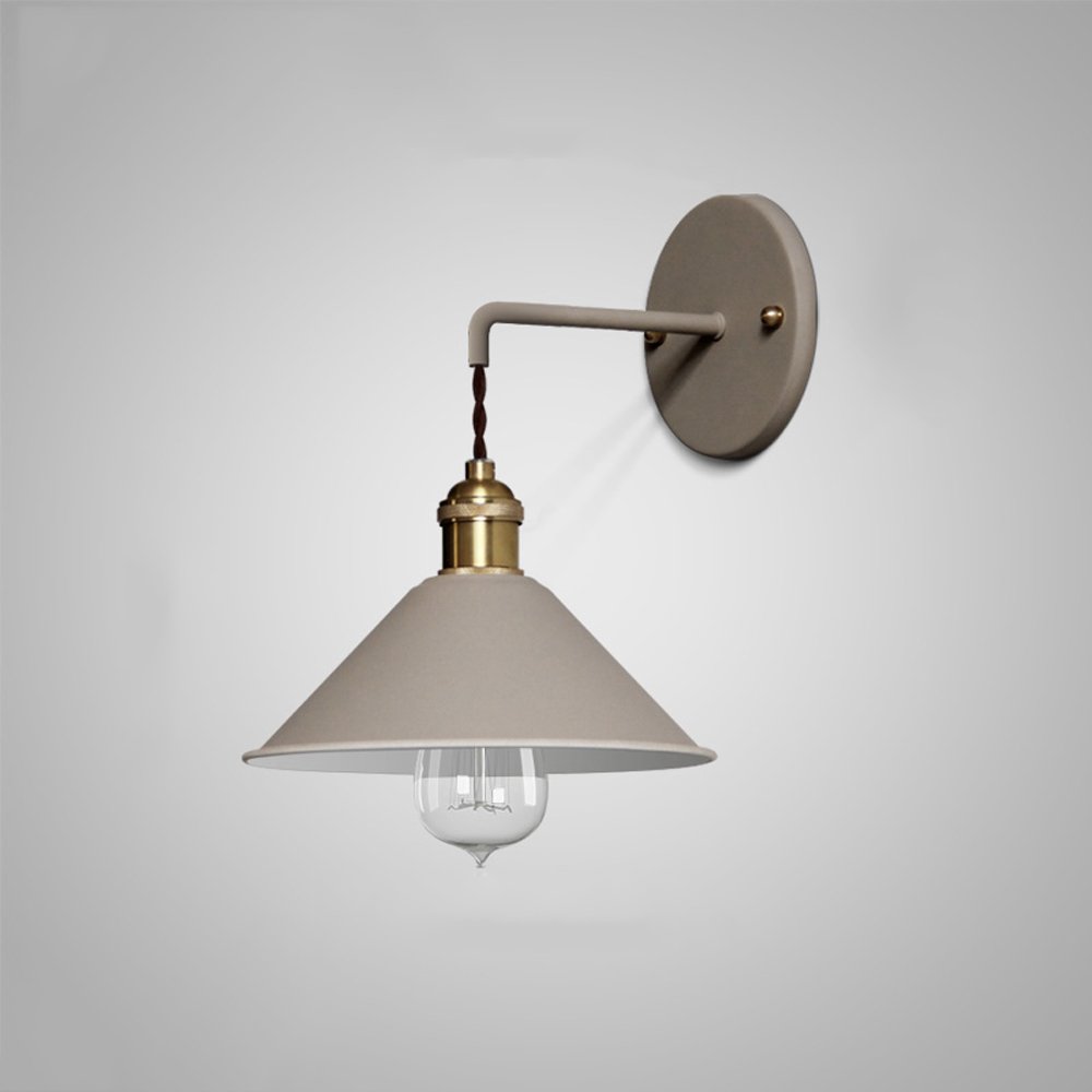HUAYUSEDF Wall Lamps, Wrought Iron Light Lamp with Switch Industrial Retro Rustic Loft Antique Colorful Sconce Decorative Restaurant Bar Aisle Chandeliers(Light Gray)