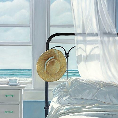 Buyartforless Karen Hollingsworth - Póster de arena en las hojas, 27 x 27 pulgadas, diseño de interior costero, playa, océano, interior cabaña