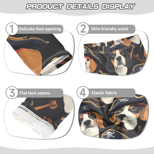 Pirate Dog Girls Leggings,Workout Leggings for Girls Toddler Athletic Legging Size for 3-10T3