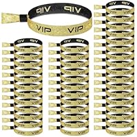120 PCS VIP Stoff Einlassbänder,VIP Eintrittsbänder,Festival Armbänder,Schwarze Goldene Eintrittsbänder,Party Einlassbänder,Wasserfeste Party Bändchen,VIP Stoff-Armbänder für Events Konzerte Hochzeit