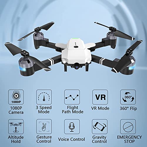 Drones With Camera For Adults - 1080P Fpv Drone With Carrying Case, Foldable Rc Drone W/2 Batteries, Altitude Hold, Headless Mode, Attop Camera Drones For Adults/Beginners, Girls/Boys Gifts #TOP4