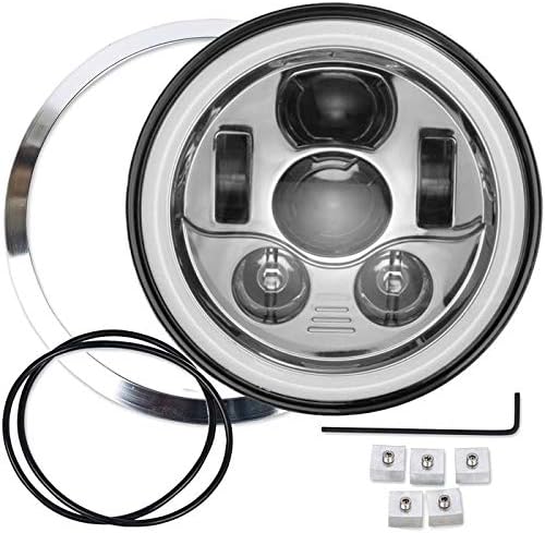 Eagle Lights Chrome 7" LED Headlight Kit compatible with R100R, R100T, R1150R, R1200C and R850 BMW Models with Halo Ring