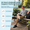 IIV Men's Orthotic Walking Shoes with Arch Support for Plantar Fasciitis & Flat Feet | Shock Absorbing Work Sneakers for Knee, Heel, Ankle Pain Relief & Daily Comfort Black