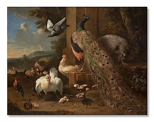 Portrait art Ménagerie Melchior De Hondecoeter pour mur vide de chambre