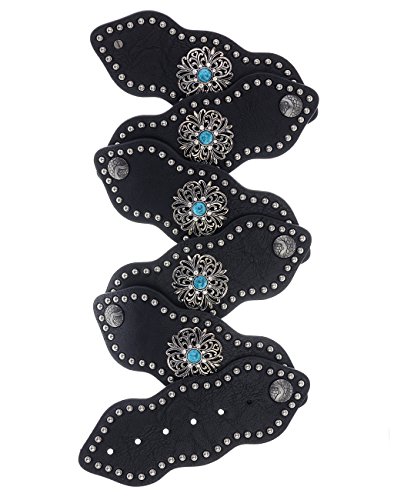 NYFASHION101 Women's Western Assorted Style Cowgirl Rhinestone Genuine Cowhide Belt2