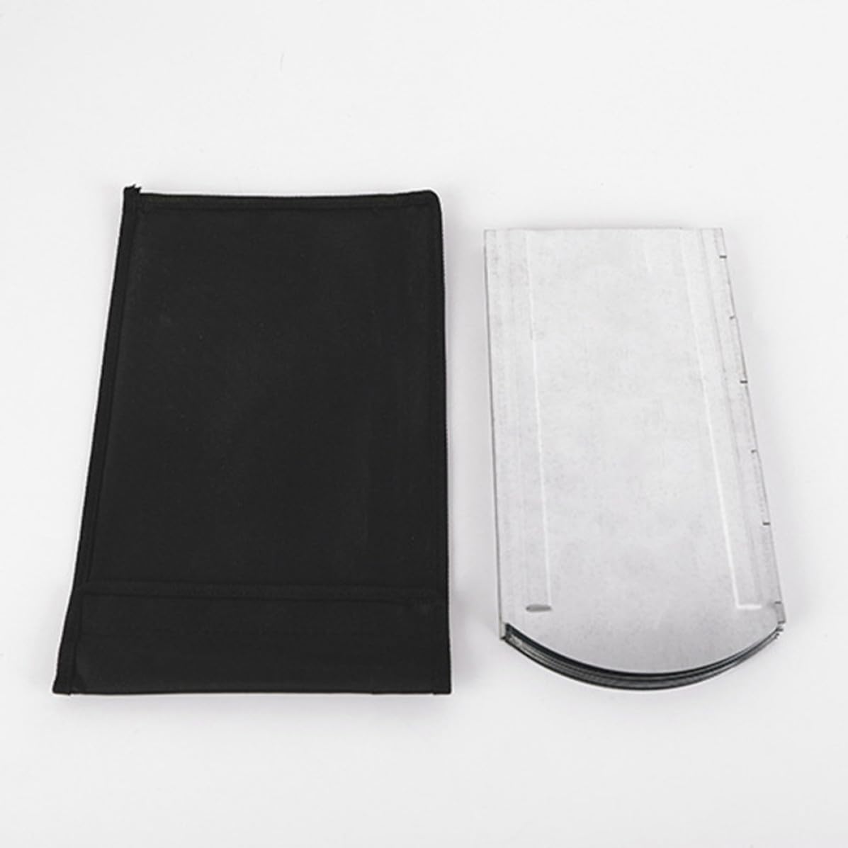 HANABASS Paravento per Fornello Portatile, Parabrezza per Barbecue Pieghevole a 8 Pannelli, Lamiera Zincata Argento, Smontabile e Facile da Trasportare, per Picnic e Outdoor