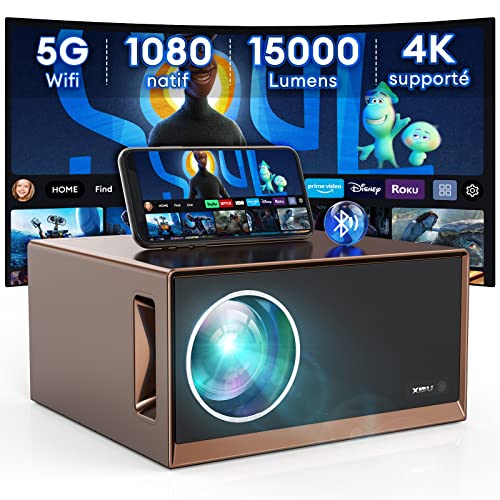 Vidéoprojecteur 5G WiFi Bluetooth 550ANSI 15000 Lumens Full HD Natif...