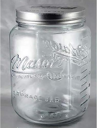 Miniatura 2 de Grant Howard 51092 Contenedor de almacenamiento clásico de vidrio con boca ancha de boca ancha de 136 onzas con tapa de cierre hermética