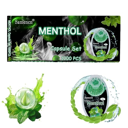 Menthol Capsules - Capsules Aromatiques Cigarettes 1000 - Bille Menthol Cigarette - Avec Boîte de Rangement