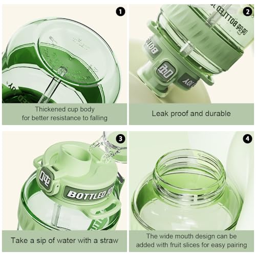Bottled Joy Gallon Kids Water Bottle With Straw, 37oz Water Bottle With Strap, 1.1L Bottle Joy Sports Water Jug - Image 4