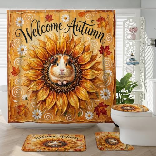 Rideau de douche anti-projections avec tapis de bain absorbant complet - 2