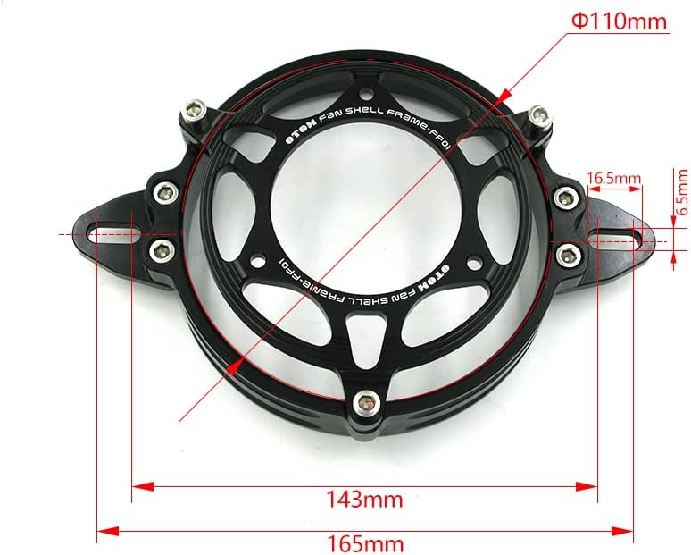 OTOM 4" Paddle Blade Puller Fan with Bracket Cover Shell Frame for Dirt Pit Bike Motorcycle ATV Quad Motocross (Black Set)