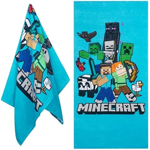 Serviette de Plage Minecraft 100% Coton Cover
