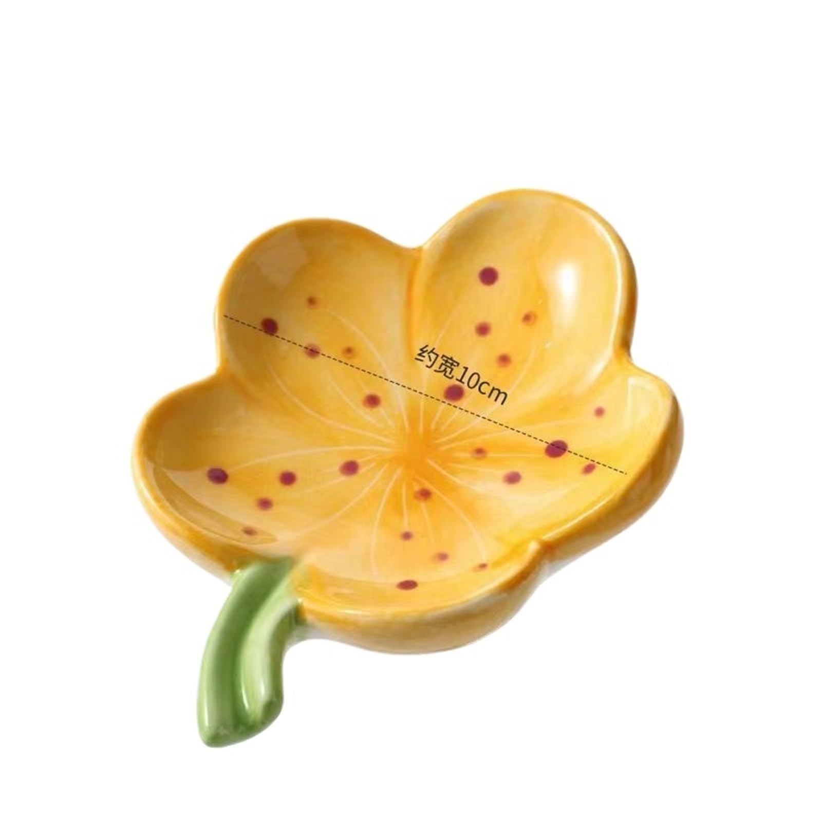 Jfnklfg Peach Blossom Yellow Ceramic Soap Dish Ceramic Soap Box Drain Household Bathroom(Peach Blossom Yellow)