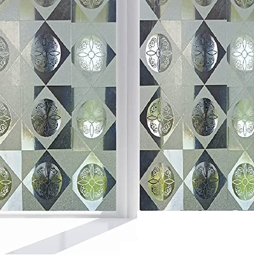SUNBIRD 3D Multiple Window Privacy Film Frosted Removable Glass Door Film for Bathroom Home Office Static Cling Heat Control Window Decals Window Stickers (24 X 78 Inch, Rangoli Flower) (B09RV8QHJG) Amazon Price History, Amazon Price Tracker