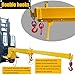 HQHAOTWU Forklift Jib Boom Crane 4400lbs Capacity Telescoping Mobile Crane Industrial 0-75 Degrees Tilting Lifting Hoist Truss Jib Boom with 2 Hooks Manual Telescopic 7-12ft for Warehouse & Factories