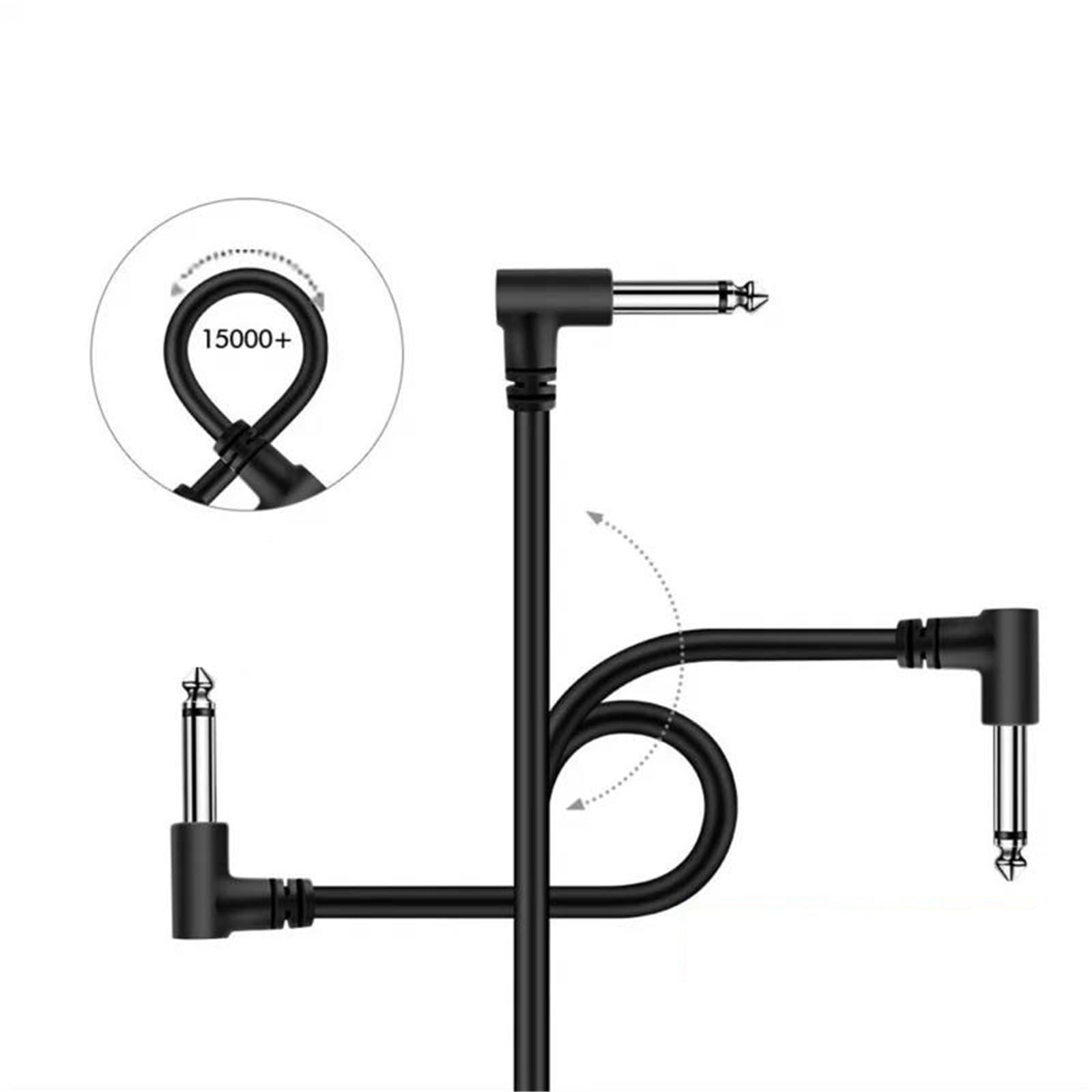 Akustikgitarrenkabel 30 Cm Gitarren-Audiokabel 6 Stück 35 Mm Rechtwinklige Steckverbinder Geräuscharm