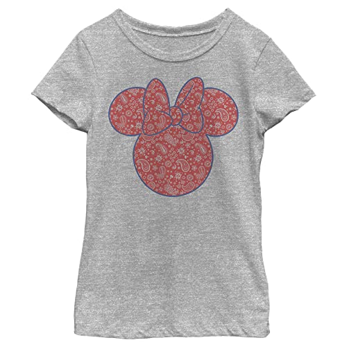 Disney Characters Minnie Americana Paisley Girl's Heather Crew Tee