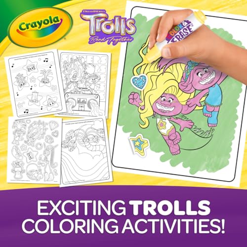 Crayola Trolls Color & Erase Sticker Activity Pad, 12 Reusable Trolls Coloring Pages & 100 Stickers, Gift - image 4