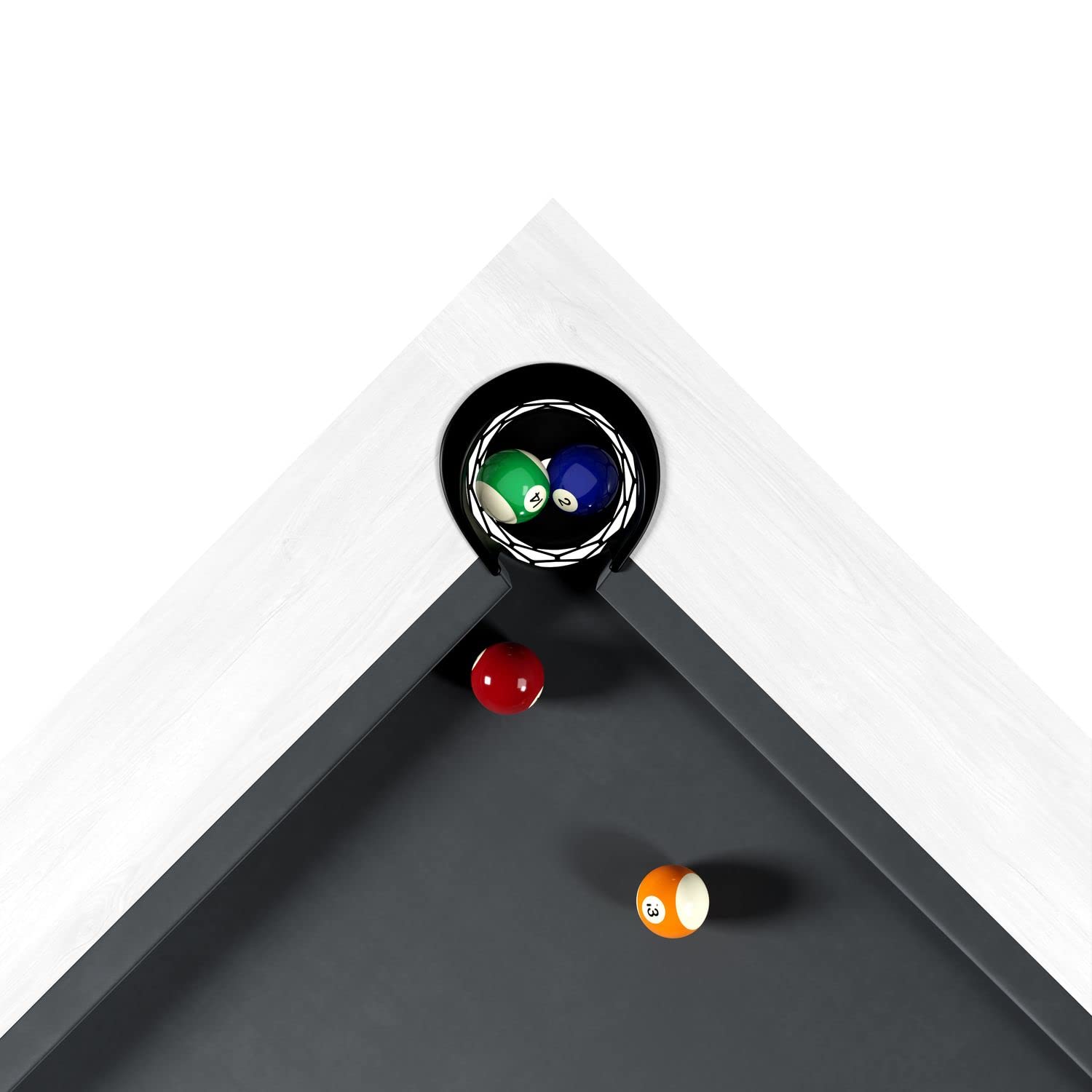 Billard Américain Blanc Convertible en Table à Manger -Style Industriel