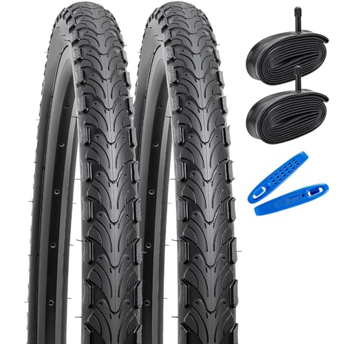 YunSCM 2Pcs Faltbar 24 Zoll Reifen 24x1.95 und 2Pcs 24 Zoll Schlauch Ventil...