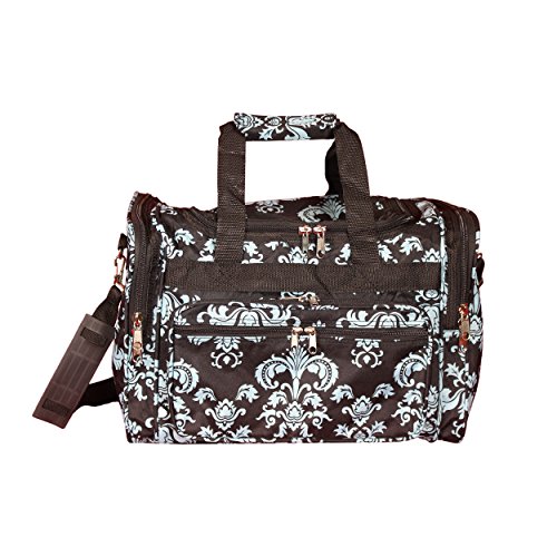 Image of World Traveler Damask Duffel Bag, Black Blue DAMA, One Size