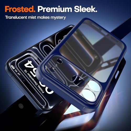 Image of TAURI for iPhone 17 Pro Max Case, with Screen Protector, Matte Blue