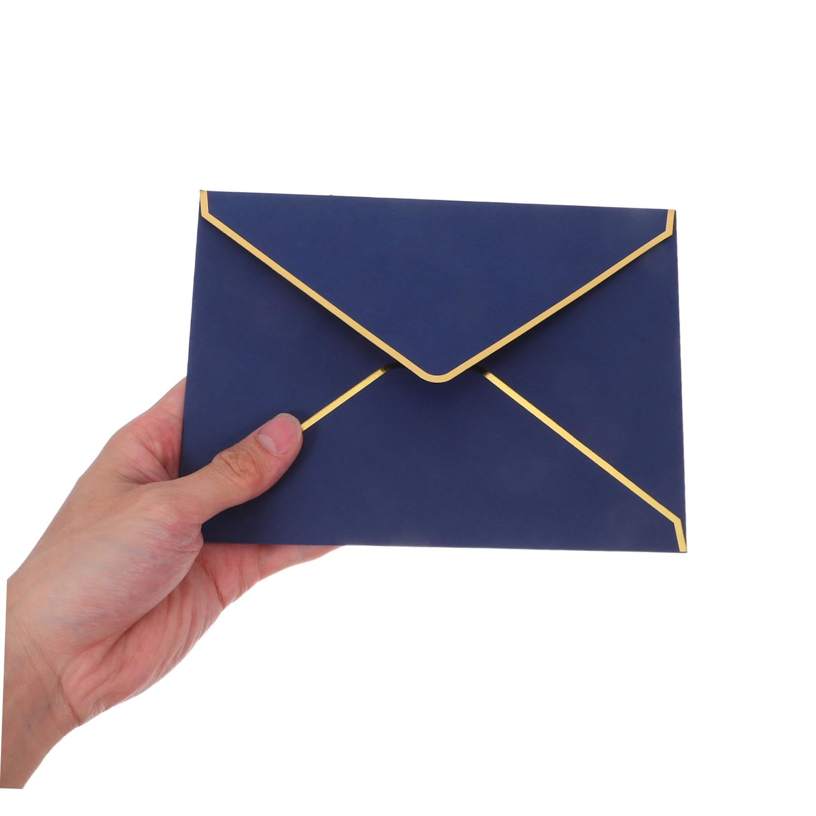Buste V-flap 50 Pezzi in Carta con Bordo Oro per Inviti