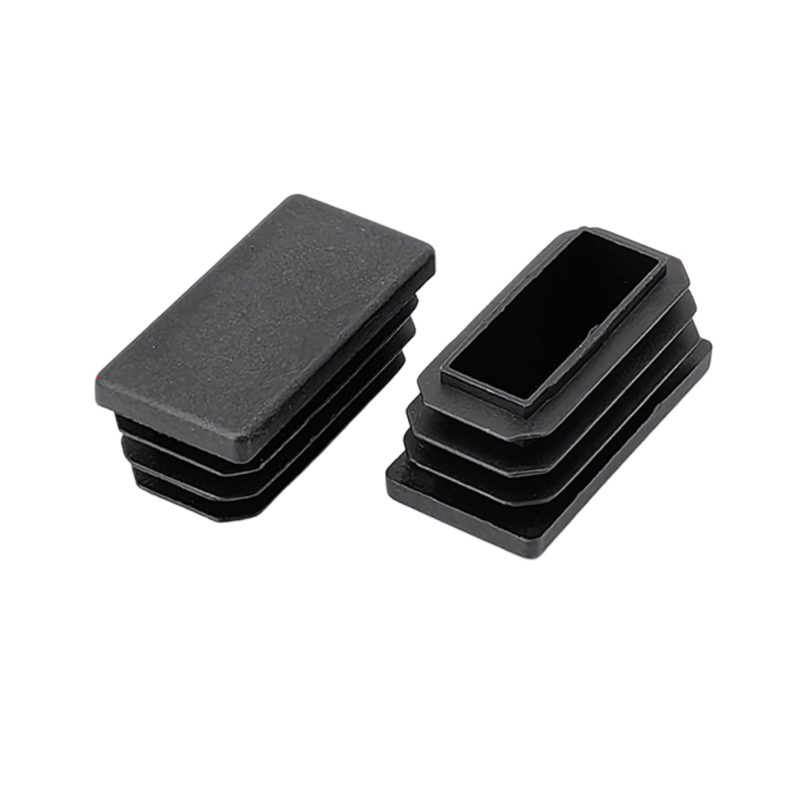 12Pcs Plugs Pipe Tube Cap Black Rectangle Blanking End Caps Insert Blanking Stopper Tubing End Cap