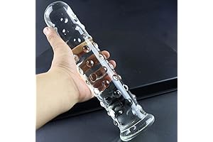 Ultra-Seductive Large Dotted Crystal Glass Dildo, Designed for Divine Female Pleasure