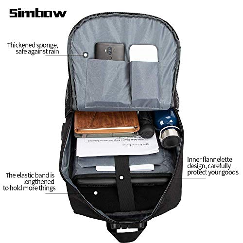 Skateboard-Backpack-Simbow-Laptop-Backpack-Rucksack-with-USB-Charging-Port-Anti-Theft-Lock-Water-Resistant-Fits-up-to-156-17-Inch-Laptop-for-College-School-Business-Travel-Men-Boy-2020-New-Black