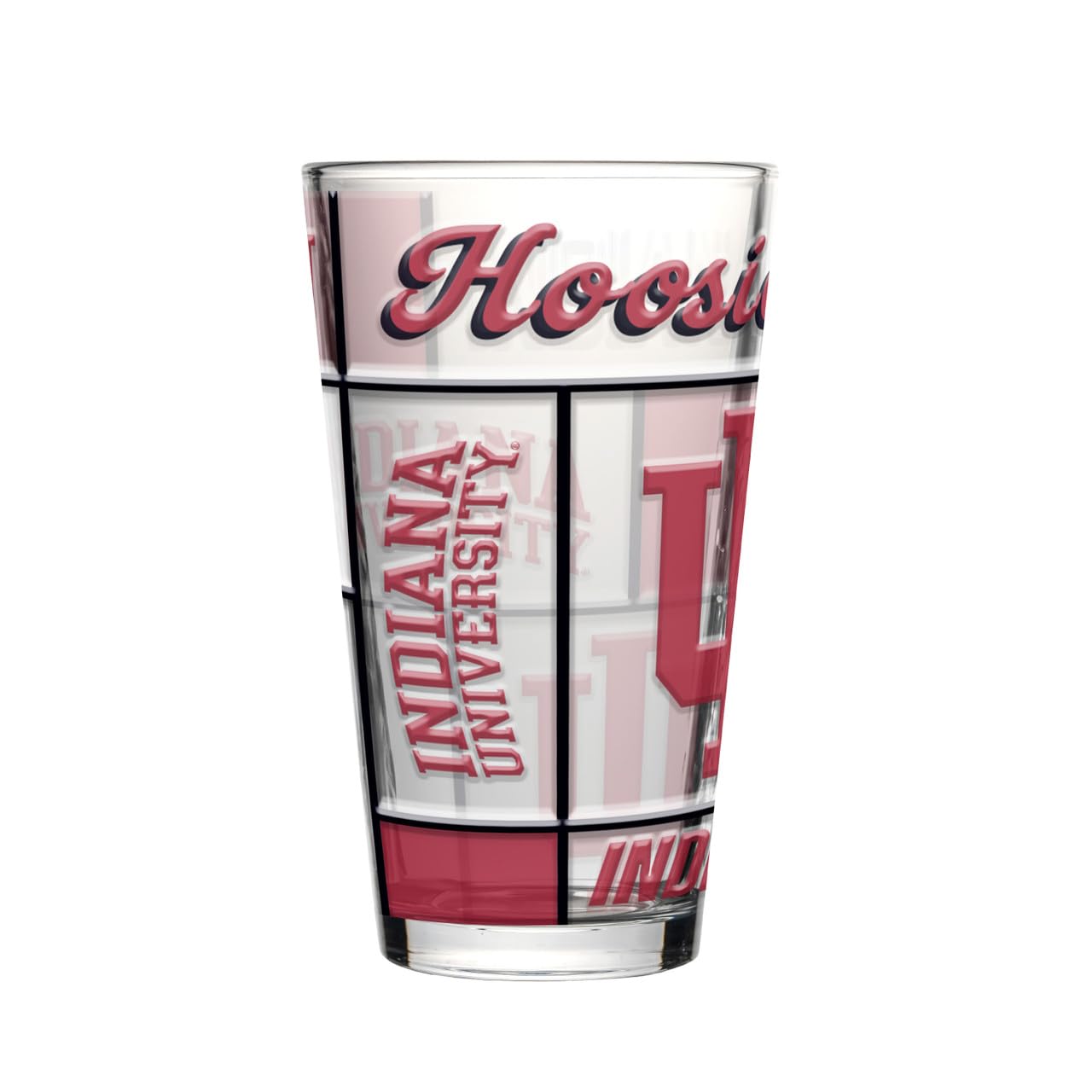 Logo Brands NCAA oz Stained Glass Pint Glass - 3D Embossed Logo &amp; Bold Team Colors – Durable Sports Fan Beer Glass for Home, Bar &amp; Tailgates
